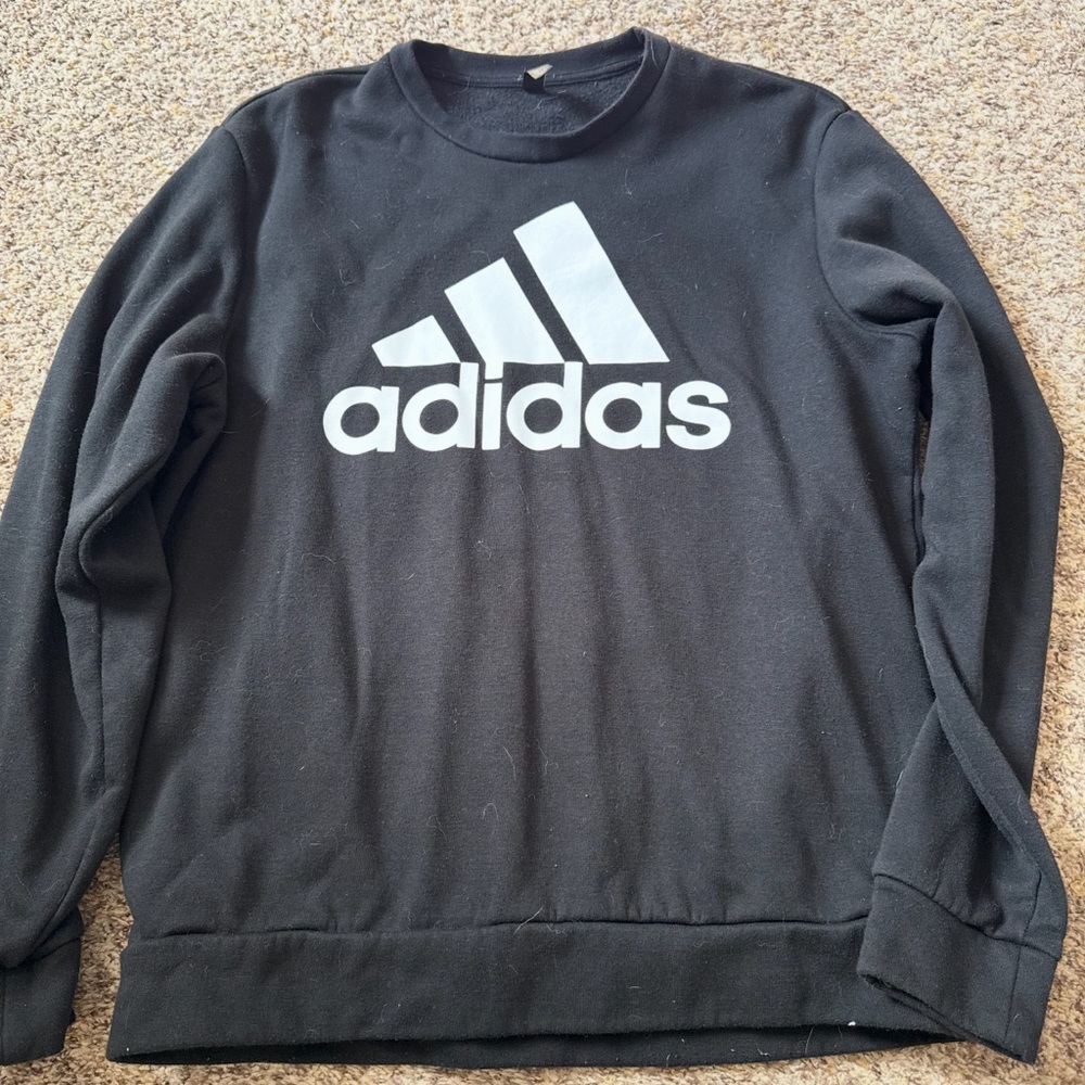 Adidas Men's Black Crewneck Sweater